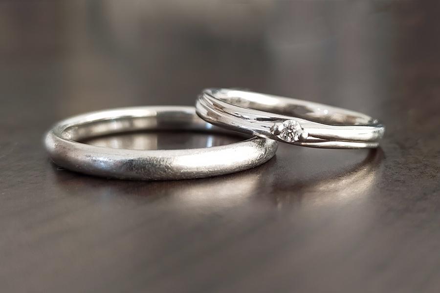 結婚指輪 シンプル プラチナ ダイヤ