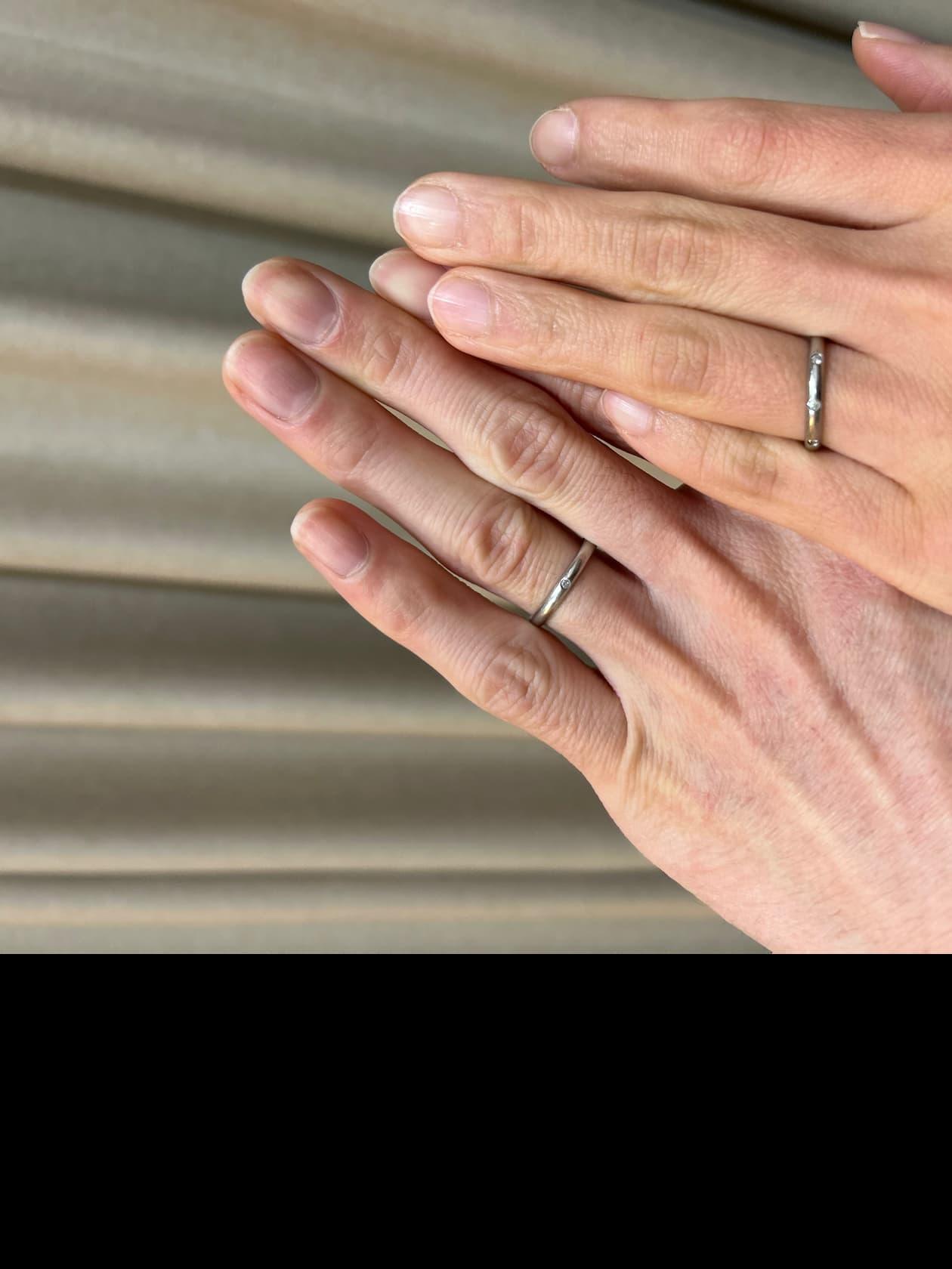 結婚指輪 お揃い プラチナ シンプル ダイヤ