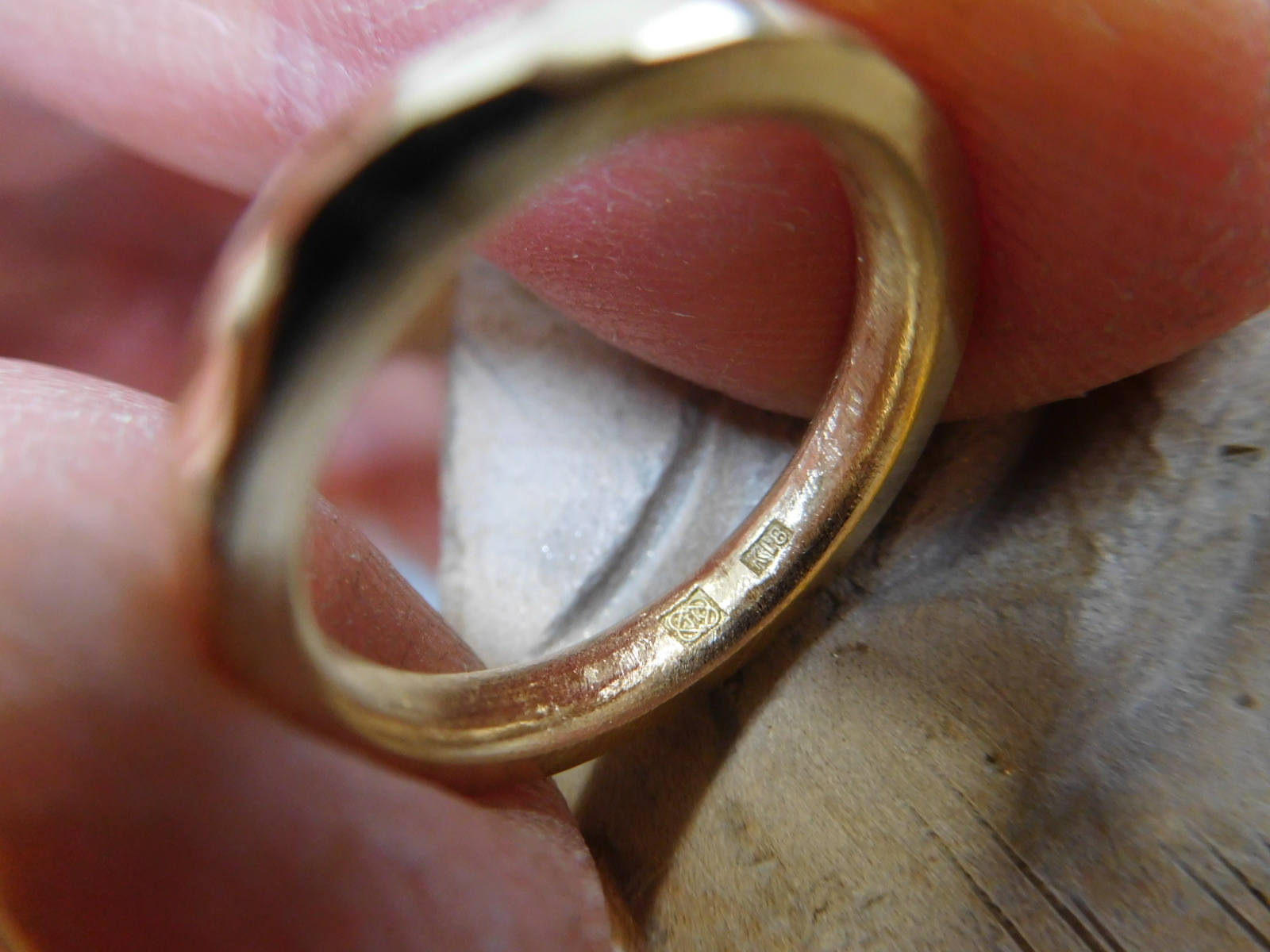 槌目 リング k18