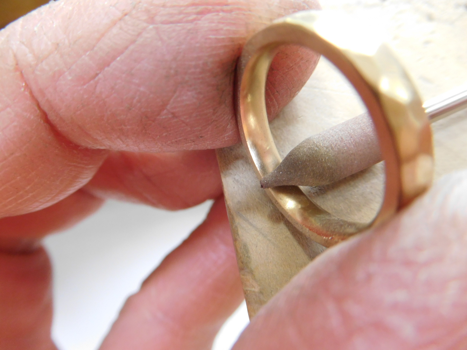 槌目 リング k18