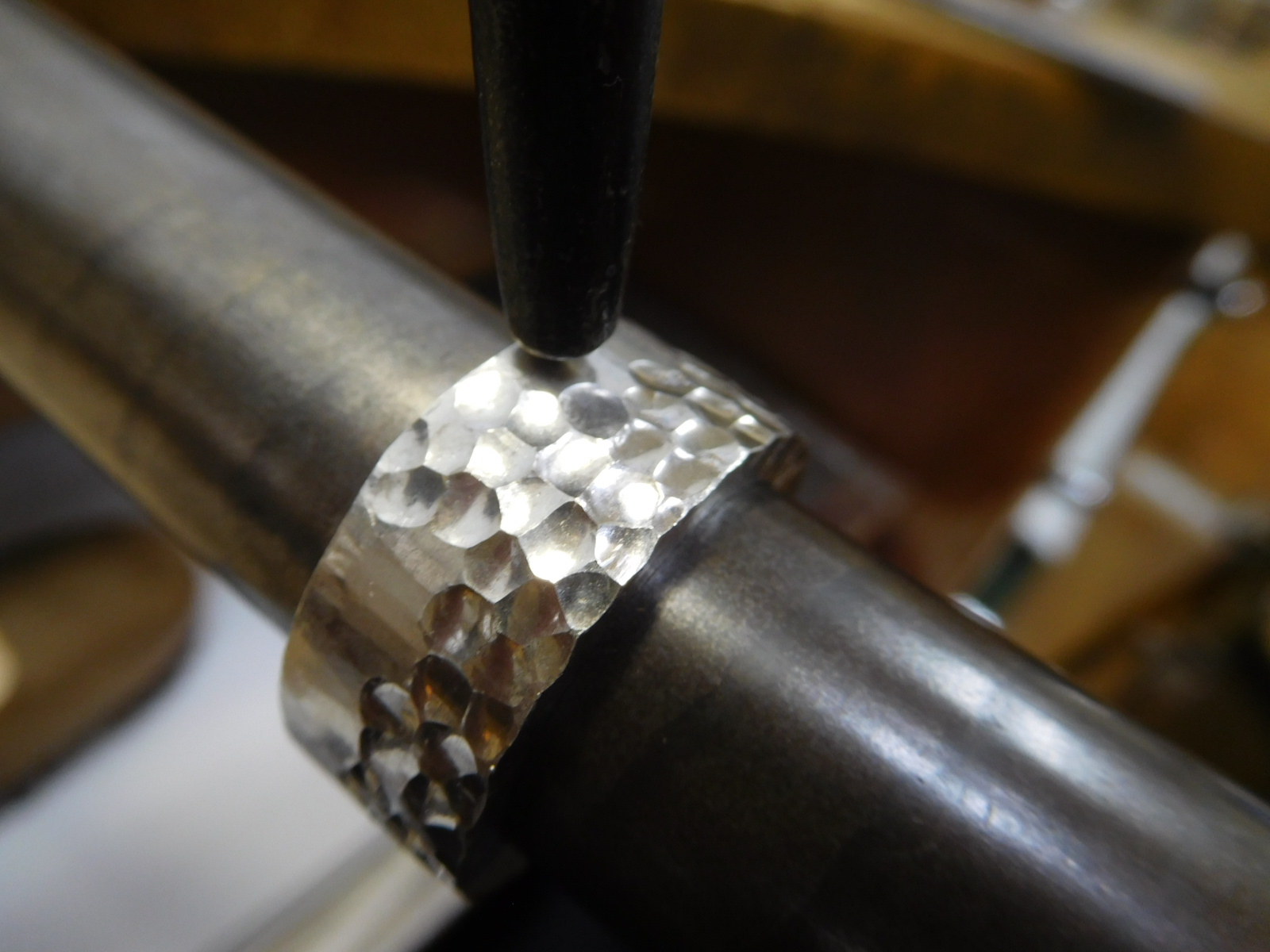 槌目 リング 太め