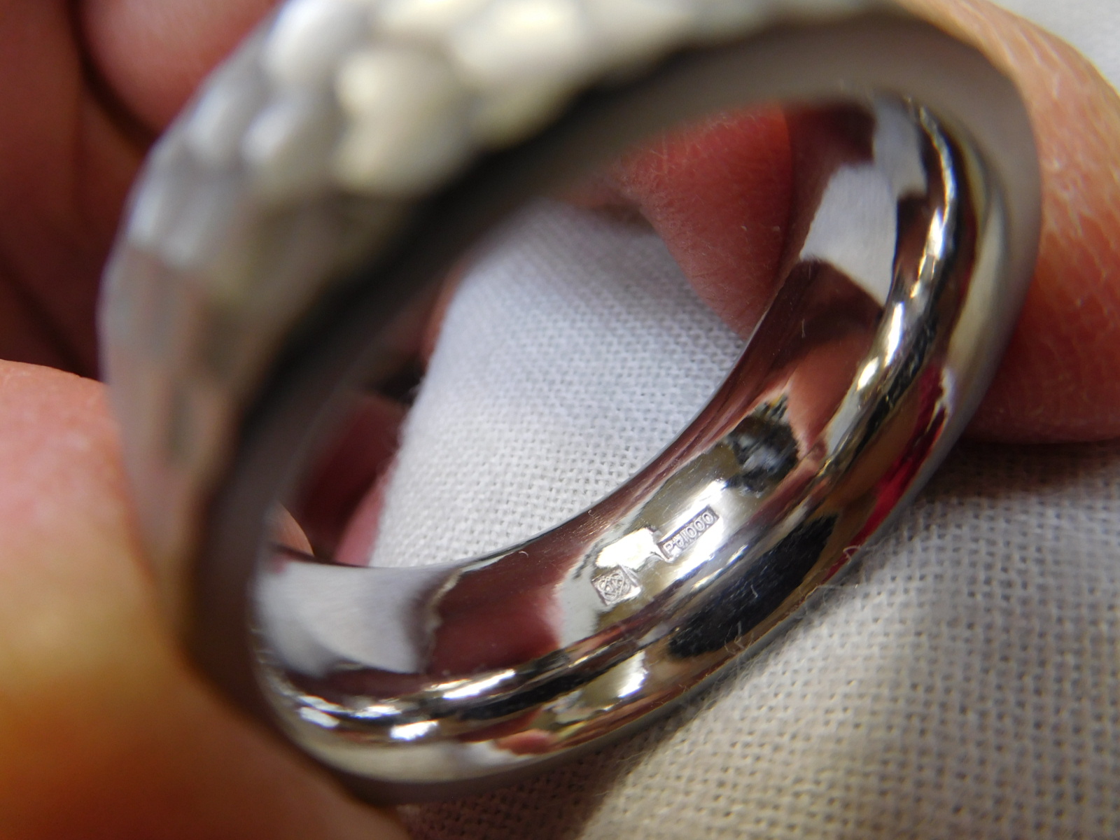 槌目 リング 太め